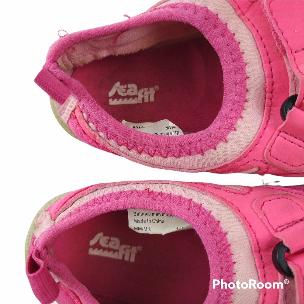 SeaFit Water Shoes Girls Size 10/11 Pink Mesh Hook Loop Athletic Aqua Sneakers - Picture 5 of 8